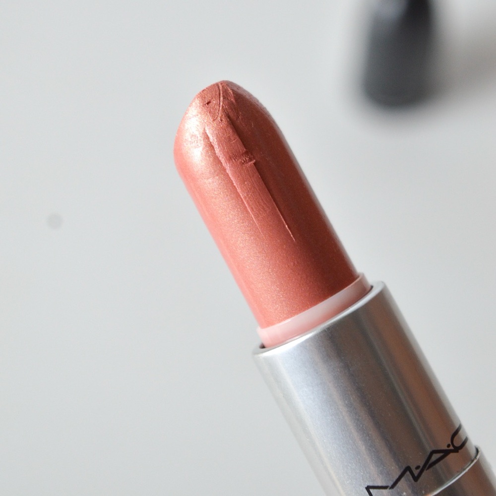 MAC Cosmetics *SANDY B* Lipstick Peach Pink with gold sheens VHTF Discontinued - Picture 6 of 10